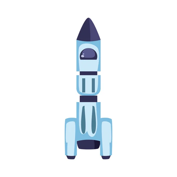 Cohete espacial, en fondo blanco — Vector de stock