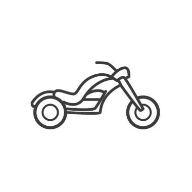 Beyaz arkaplanda motosiklet simgesi taşımacılığı, satır biçimi