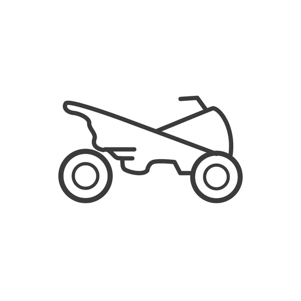 Motocyclette icône transport, style ligne, en fond blanc — Image vectorielle