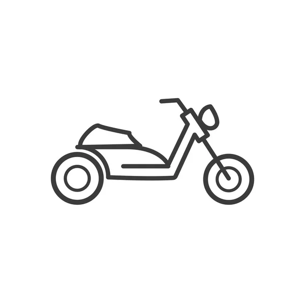 Moto rétro pour une personne, style ligne, sur fond blanc — Image vectorielle