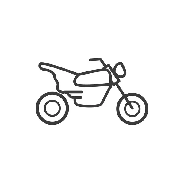 Motocyclette icône transport, style ligne, sur fond blanc — Image vectorielle