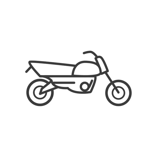 Moto icono de transporte, estilo de línea, sobre fondo blanco — Archivo Imágenes Vectoriales