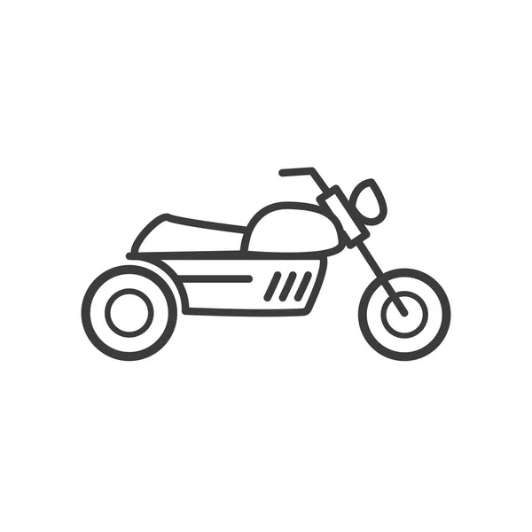 Moto icono de transporte, estilo de línea, sobre fondo blanco — Archivo Imágenes Vectoriales