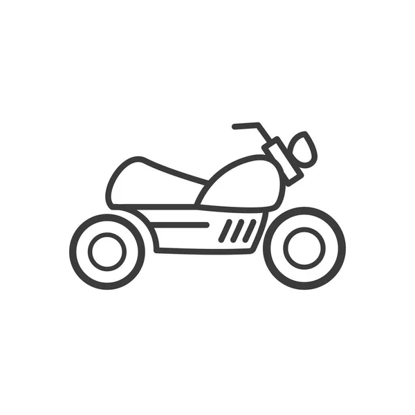 Motorcycle icon transport, line style, on white background — Stock Vector