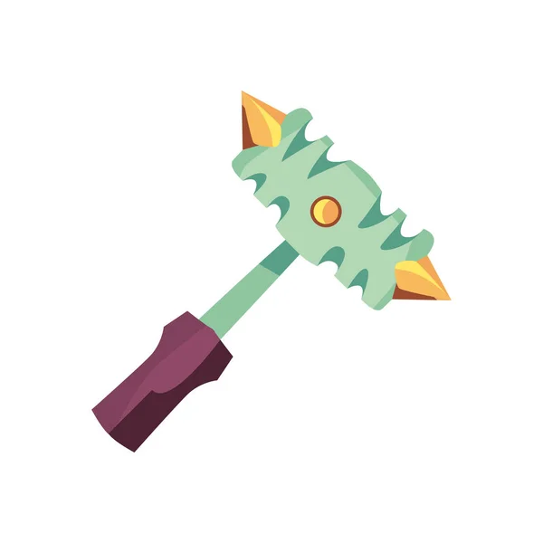 Video game war hammer in white background — Stock Vector