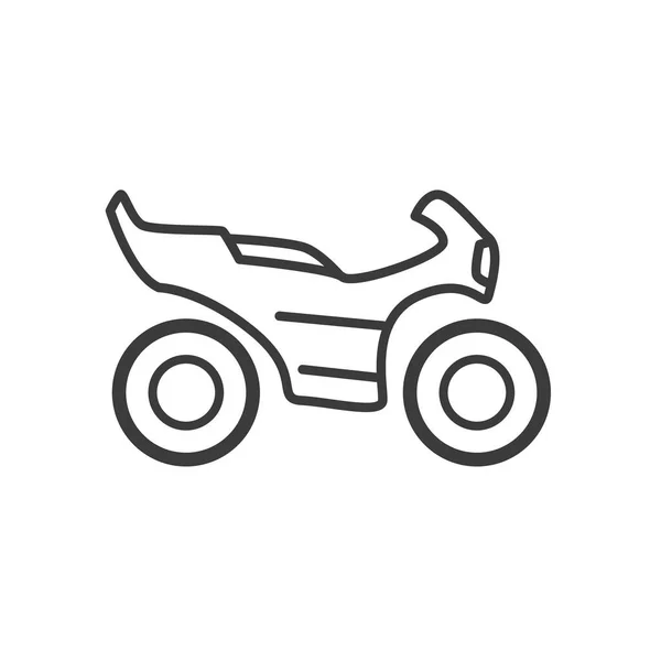 Motorcycle fast for one person, line style, on white background — 图库矢量图片