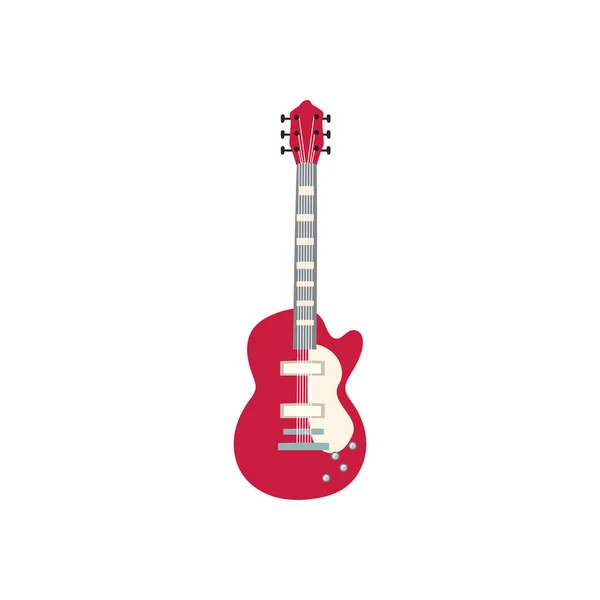 Gitaar elektrisch instrument platte stijl icoon vector ontwerp — Stockvector