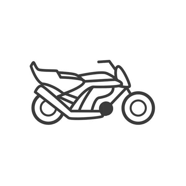 Moto icono de transporte, estilo de línea, sobre fondo blanco — Archivo Imágenes Vectoriales