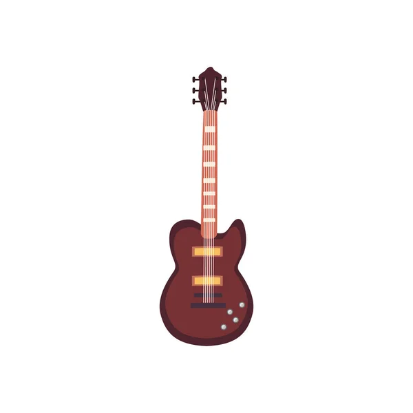 Guitarra instrumento eléctrico estilo plano icono vector diseño — Archivo Imágenes Vectoriales