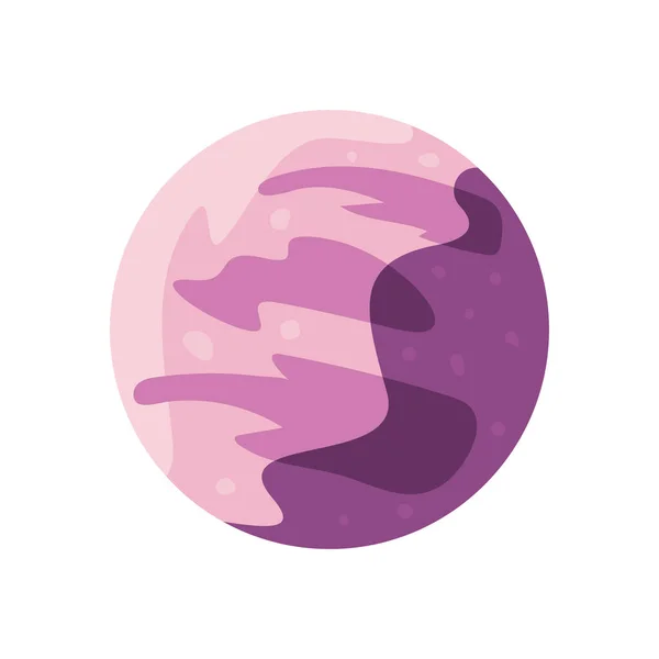 Planet rosa färg, universum utrymme koncept, på vit bakgrund — Stock vektor