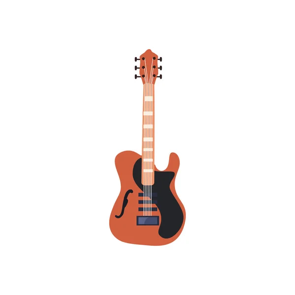 Gitar akustik enstrüman süsleme düz biçim vektör tasarımı — Stok Vektör