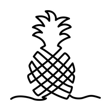 Ananas simgesinin bir satır tasarımı