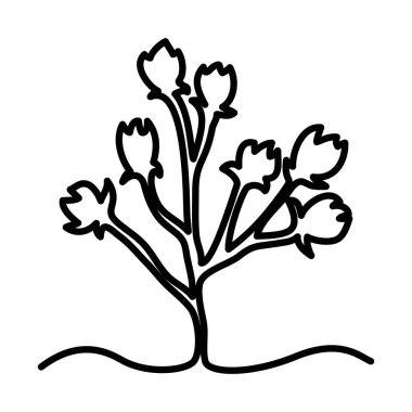 Bitki simgesinin bir satır tasarımı