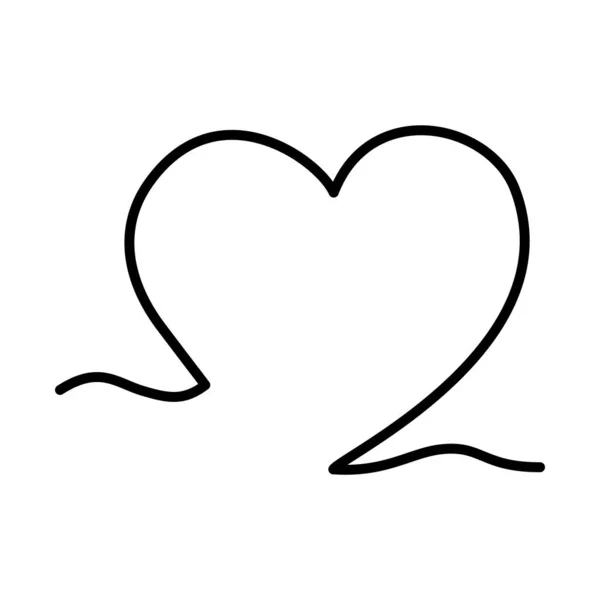 Design di una linea di icona del cuore — Vettoriale Stock