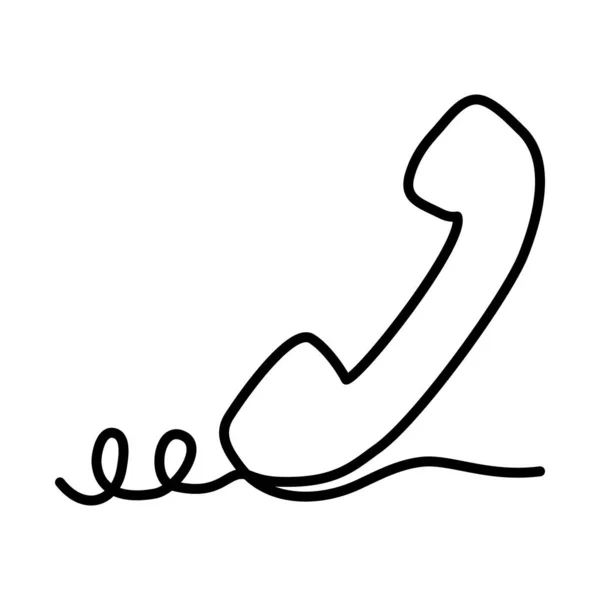Diseño de una línea del icono del teléfono — Vector de stock