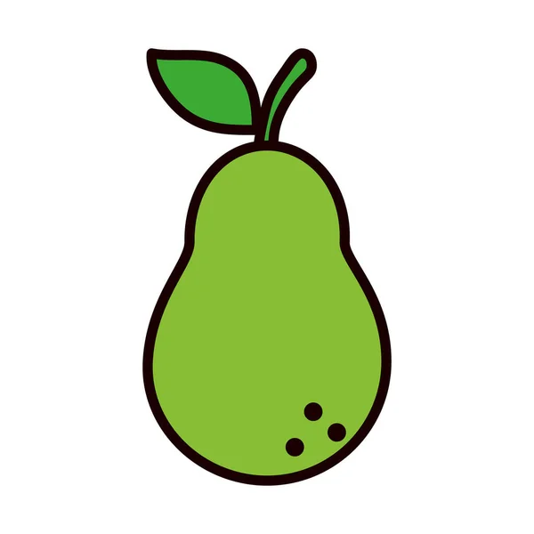 Icono de fruta de pera, línea y estilo de relleno — Vector de stock