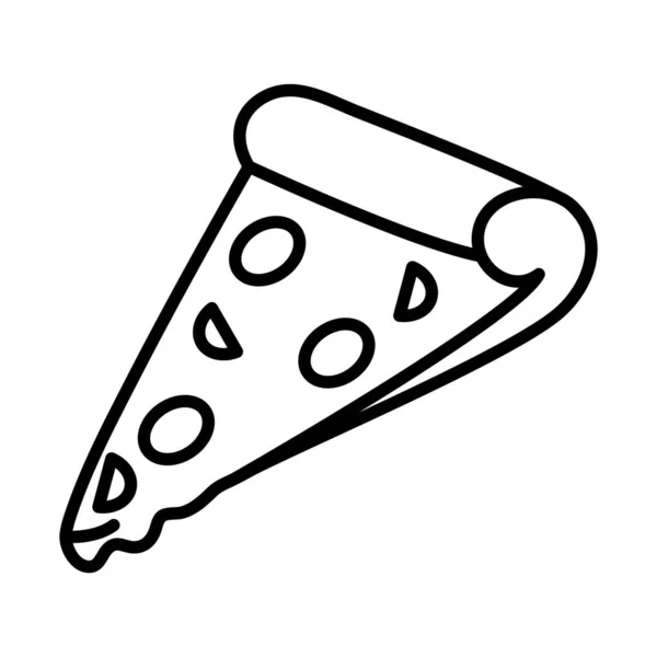 Icono de rebanada de pizza, estilo de línea — Vector de stock