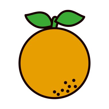 turuncu meyve simgesi, çizgi ve dolgu biçimi