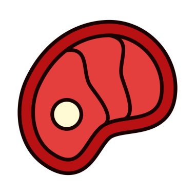 Et biftek ikonu, sıra ve dolgu stili