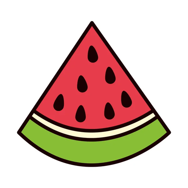 Wassermelone Stück Symbol, Linie und Füllstil — Stockvektor
