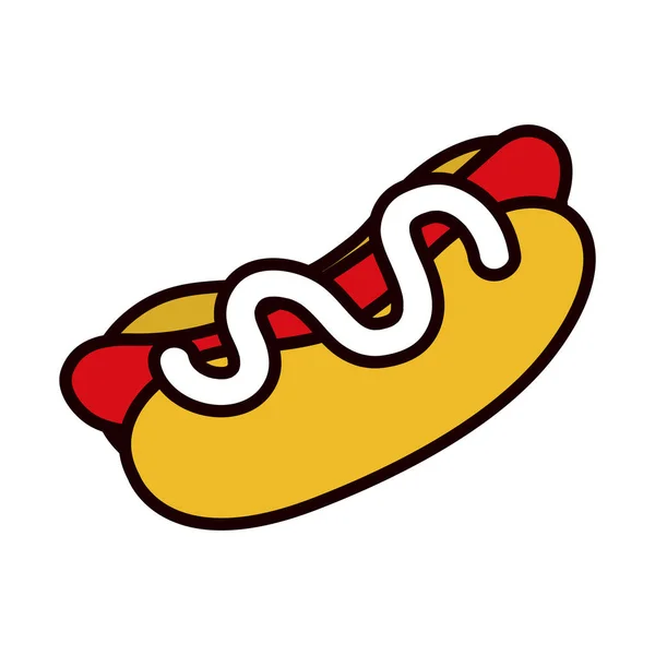 Hotdog-Symbol, Linie und Füllstil — Stockvektor