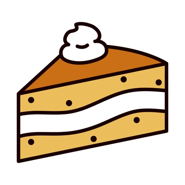 Piece cake icon, line and fill style — Stock Vector