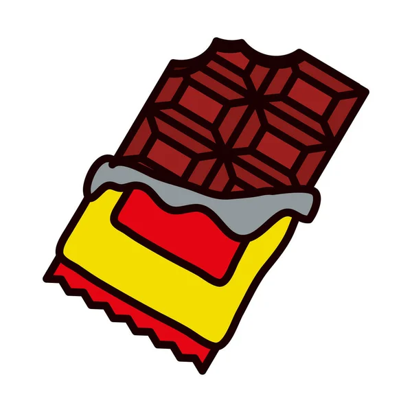 Barra de chocolate icono, línea y estilo de relleno — Vector de stock