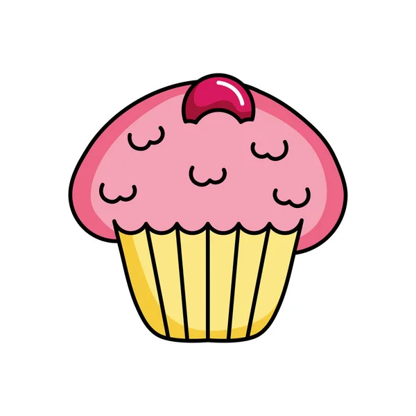 Symbol für rosa Cupcake, buntes Design — Stockvektor