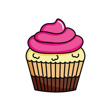 Tatlı pembe kek ikonu, renkli tasarım