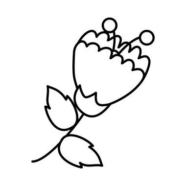 güzel çiçek ikonu, çizgi tarzı