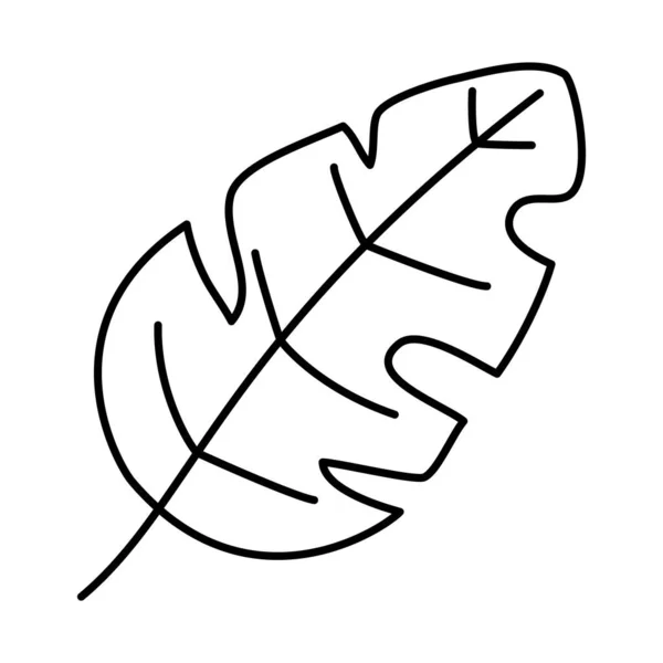 열 대 잎의 아이콘, 라인 스타일 — 스톡 벡터