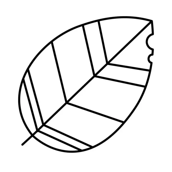 Значок круглого листа, стиль линии — стоковый вектор