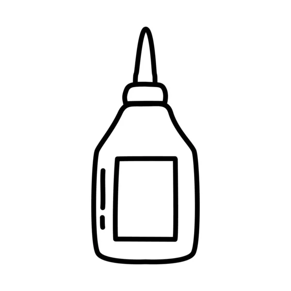 Стационарная концепция, икона бутылки клея, стиль рисования линии — стоковый вектор