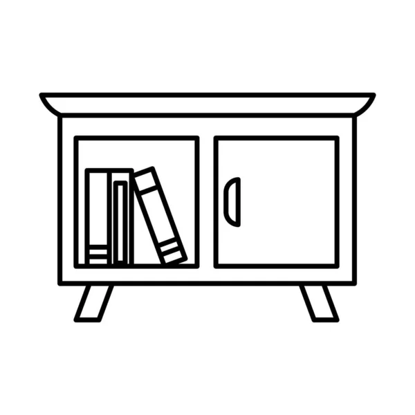 Concepto de muebles, icono de librería, estilo de línea — Archivo Imágenes Vectoriales