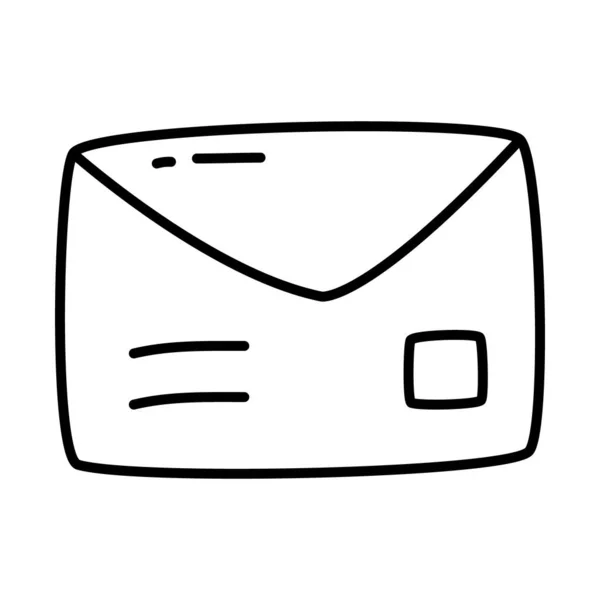 Ícone envelope, estilo de linha doodle —  Vetores de Stock