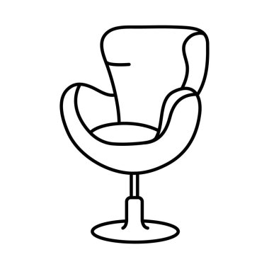 kanat sandalye simgesi, satır biçimi, vektör illüstrasyonu