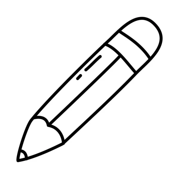 Concept stationnaire, icône crayon, style ligne doodle — Image vectorielle