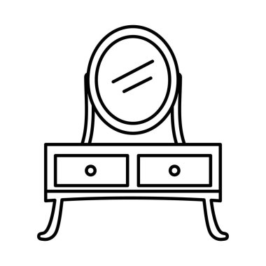 giysi tablosu simgesi, satır biçimi, vektör illüstrasyonu