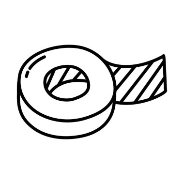 sabit konsept, yapıştırıcı bant simgesi, çizgi karalama biçimi