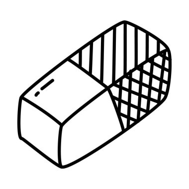 sabit konsept, silgi simgesi, çizgi karalama biçimi