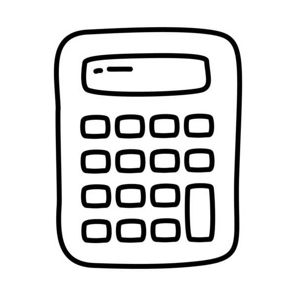 Ícone de calculadora, estilo de linha doodle —  Vetores de Stock