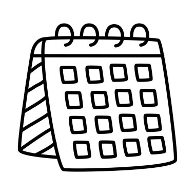 sabit konsept, takvim planlayıcı simgesi, çizgi karalama biçimi