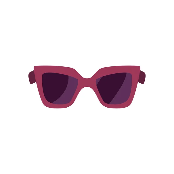 Sonnenbrille feminin, flacher Stil auf weißem Hintergrund — Stockvektor