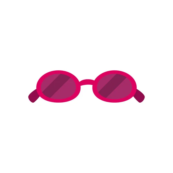 Gafas de marco redondo pequeño, estilo plano en fondo blanco — Vector de stock