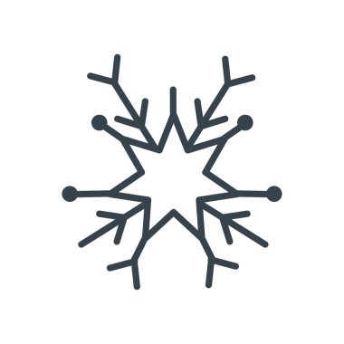 Kar Tanesi, Noel ve kış konsepti, çizgi biçimi simgesi