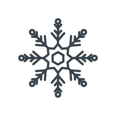 Kar Tanesi, Noel ve kış konsepti, çizgi biçimi simgesi