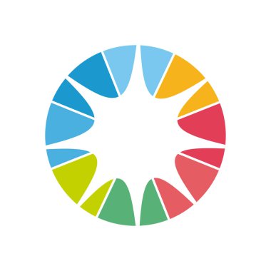 Renklerin yuvarlak şablonunu imzala, soyut yaratıcı sembol