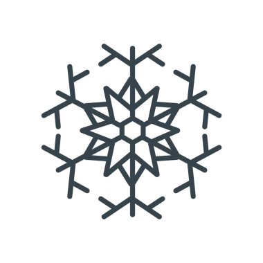 Kar Tanesi, Noel ve kış konsepti, çizgi biçimi simgesi