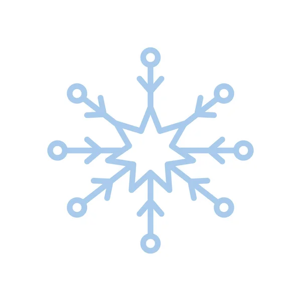 Flocons de neige, concept de Noël et d'hiver, style ligne bleue — Image vectorielle