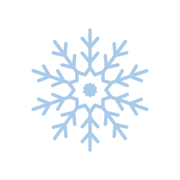 Flocons de neige, concept de Noël et d'hiver, style ligne bleue — Image vectorielle